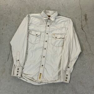 Larry Mahan Cowboy Collection Mens Western Snap Shirt Off White L LM-7770703